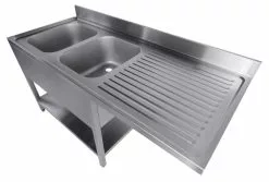 Combisteel Double Left Hand Bowls Dishwasher Sink 1600 X 700mm - 7333.1420 -Food & Catering Disposables Sales 7333 1420 148015B25D