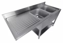 Combisteel Double Right Hand Bowls Dishwasher Sink 1600 X 700mm - 7333.1425 -Food & Catering Disposables Sales 7333 1425 148955B25D