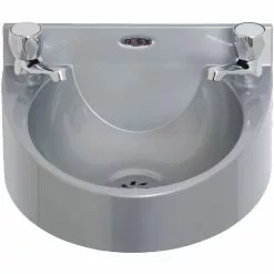 Mechline Basix Polycarbonate Wash Hand Basin Grey With Taps - CE986