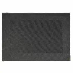 APS PVC Placemat Fine Band Frame Black (Pack Of 6) - GL610