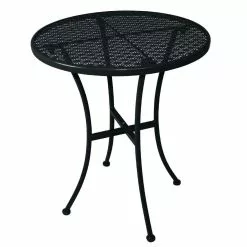 Bolero Black Steel Patterned Round Bistro Table Black 600mm - GG705