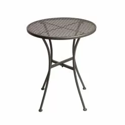 Bolero Grey Steel Patterned Round Bistro Table Grey 600mm - GG703
