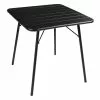 Bolero Slatted Square Steel Table Black 700mm (Single) - CS731