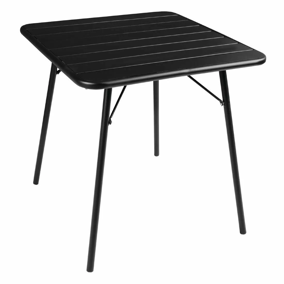 Bolero Slatted Square Steel Table Black 700mm (Single) - CS731 1 Bolero Slatted Square Steel Table Black 700mm (Single) - CS731
