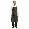 Chef Works Premium Woven Bib Apron Black And White Stripe - B248