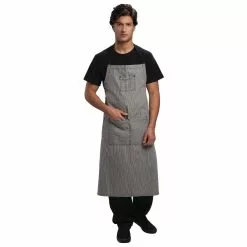 Chef Works Urban Portland Fine Stripe Bib Apron Grey - B351