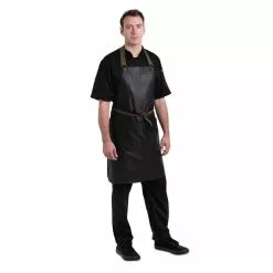 Chef Works Urban Wet Look Boulder Bib Apron Black And Brown - BB020