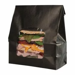 Colpac Recyclable Paper Sandwich Bags With Window Black (Pack Of 250) - FA381