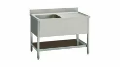 Combisteel 700 Stainless Steel Single Left Bowl Sink Flat Pack 1200mm Wide - 7452.0425