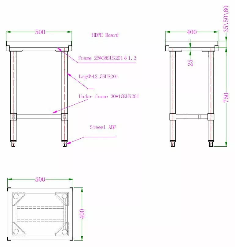 Combisteel Chopping Block Table 80mm Thickness - 7490.0305 2 Combisteel Chopping Block Table 80mm Thickness - 7490.0305 - Image 2