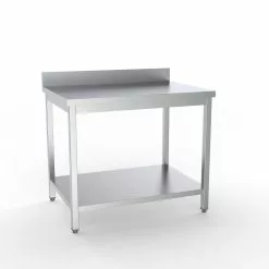 Combisteel Full 430 Stainless Steel 600 Line Worktable With Shelf & Upstand 1800mm Wide - 7333.0100