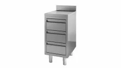 Combisteel Stainless Steel Worktable With 3 Drawers & Rear Upstand 600mm - 7452.0515