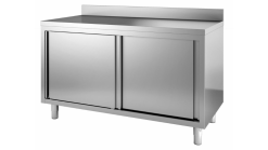 Combisteel Stainless Steel Worktable With Sliding Doors 1600mm - 7452.3090