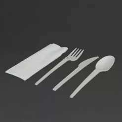 Vegware Individually Wrapped Compostable Cutlery Sets (Pack Of 250) - DE932