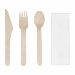 Fiesta Green Wooden Cutlery Meal Pack (Pack Of 250) - DF422