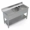 Empire Stainless Steel Double Bowl Sink Left Hand Drainer - 1400-600LHD