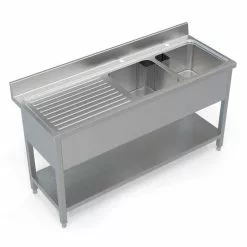Empire Stainless Steel Double Bowl Sink Left Hand Drainer - 1600-600LHD