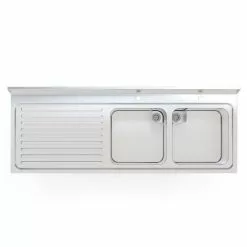 Empire Stainless Steel Double Bowl Sink Left Hand Drainer - 1600-600LHD -Food & Catering Disposables Sales empire stainless steel double bowl sink left hand drainer 1600 600lhd 1062 p5B35D