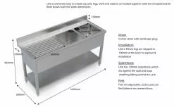 Empire Stainless Steel Double Bowl Sink Left Hand Drainer - 1600-600LHD -Food & Catering Disposables Sales empire stainless steel double bowl sink left hand drainer 1600 600lhd 1062 p5B45D