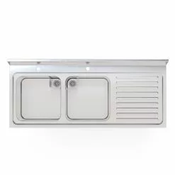 Empire Stainless Steel Double Bowl Sink Right Hand Drainer - 1400-600RHD -Food & Catering Disposables Sales empire stainless steel double bowl sink right hand drainer 1400 600rhd 3256 p5B35D