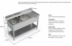 Empire Stainless Steel Double Bowl Sink Right Hand Drainer - 1400-600RHD -Food & Catering Disposables Sales empire stainless steel double bowl sink right hand drainer 1400 600rhd 3256 p5B45D