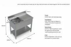 Empire Stainless Steel Single Bowl Sink Right Hand Drainer - 1000-600RHD -Food & Catering Disposables Sales empire stainless steel single bowl sink right hand drainer 1000 600rhd 1011 p5B45D