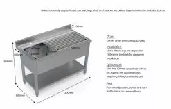 Empire Stainless Steel Single Bowl Sink Right Hand Drainer - 1200-600RHD -Food & Catering Disposables Sales empire stainless steel single bowl sink right hand drainer 1200 600rhd 1052 p5B45D
