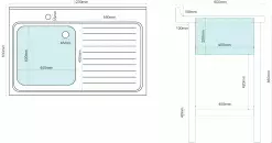 Empire Stainless Steel Single Bowl Sink Right Hand Drainer - 1200-600RHD -Food & Catering Disposables Sales empire stainless steel single bowl sink right hand drainer 1200 600rhd 1052 p5B55D