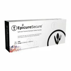 EpicureSecure Sealable Thermal Sanitised Cutlery Pouches Large (Pack Of 200) - FA279