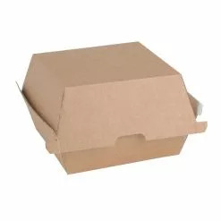 Fiesta Green Compostable Kraft Burger Boxes Small 105mm (Pack Of 200) - FB664