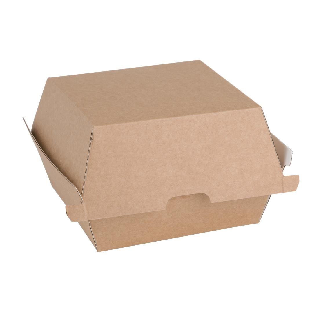 Fiesta Green Compostable Kraft Burger Boxes Small 105mm (Pack Of 200) - FB664 1 Fiesta Green Compostable Kraft Burger Boxes Small 105mm (Pack Of 200) - FB664