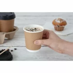 Fiesta Disposable Coffee Cups Double Wall Kraft 225ml / 8oz (Pack Of 25) - GP436 -Food & Catering Disposables Sales fiesta disposable coffee cups double wall kraft 225ml 8oz pack of 25 gp436 116438 p5B25D
