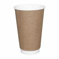 Fiesta Disposable Coffee Cups Double Wall Kraft 225ml / 8oz (Pack Of 500) - GP439