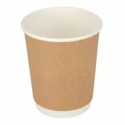 Fiesta Disposable Coffee Cups Double Wall Kraft 340ml / 12oz (Pack Of 25) - GP437