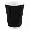 Fiesta Disposable Coffee Cups Ripple Wall Black 340ml / 12oz (Pack Of 25) - CM541