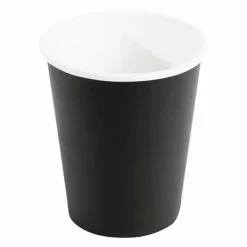 Fiesta Disposable Coffee Cups Single Wall Black 225ml / 8oz (Pack Of 50) - GF041