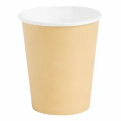 Fiesta Disposable Coffee Cups Single Wall Kraft 225ml / 8oz (Pack Of 1000) - GF030