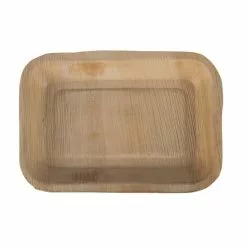 Fiesta Green Biodegradable Deep Palm Leaf Plates Rectangular 250mm (Pack Of 100) - DK380