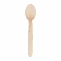 Fiesta Green Biodegradable Disposable Wooden Dessert Spoons (Pack Of 100) - CD904