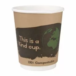 Fiesta Green Compostable Coffee Cups Double Wall 227ml / 8oz (Pack Of 500) - DY985