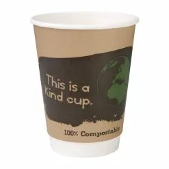 Fiesta Green Compostable Coffee Cups Double Wall 355ml / 12oz (Pack Of 25) - DY986