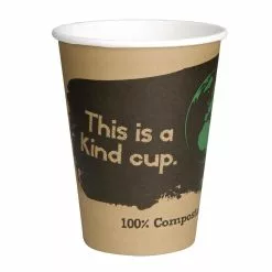 Fiesta Green Compostable Coffee Cups Single Wall 225ml / 8oz (Pack Of 1000) - DS056