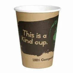 Fiesta Green Compostable Coffee Cups Single Wall 340ml / 12oz (Pack Of 50) - DS059