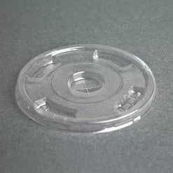 Fiesta Green Compostable PLA Cold Cup Flat Lids 12oz / 16oz / 20oz (Pack Of 1000) - FA346