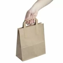 Fiesta Green Recycled Brown Paper Carrier Bags Large (Pack Of 250) - CF592 -Food & Catering Disposables Sales fiesta green recycled brown paper carrier bags large pack of 250 cf592 116036 p5B25D