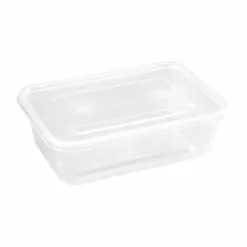 Fiesta Plastic Microwavable Containers With Lid Medium 650ml (Pack Of 250) - DM182