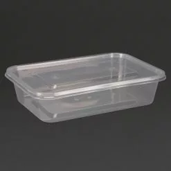 Fiesta Plastic Microwavable Containers With Lid Small 500ml (Pack Of 250) - DM181