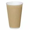 Fiesta Ripple Wall Takeaway Coffee Cups Kraft 455ml / 16oz (Pack Of 25) - GF025