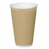 Fiesta Ripple Wall Takeaway Coffee Cups Kraft 455ml / 16oz (Pack Of 500) - GF024