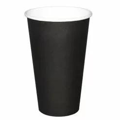 Fiesta Single Wall Takeaway Coffee Cups Black 455ml / 16oz (Pack Of 50) - GF045